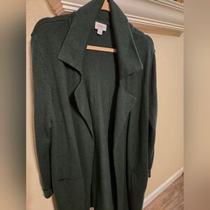LuLaRoe Forest Green Cardigan Size XL, EUC